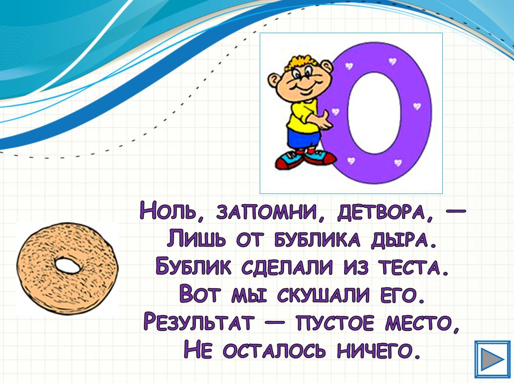 Знакомство с цифрой 0